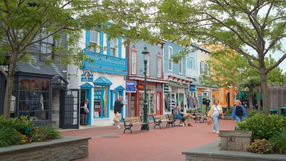 Washington Street Mall showing street scenes and a small town or village