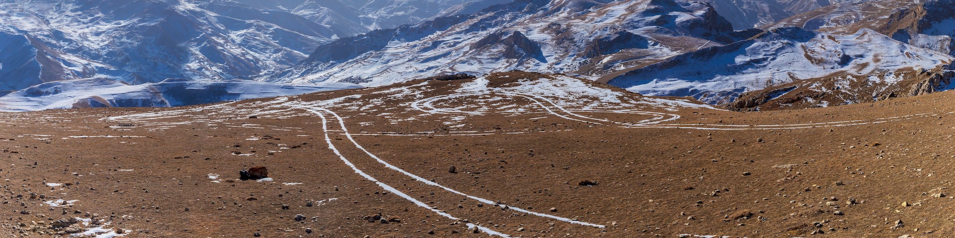 Panorama of winter mountains