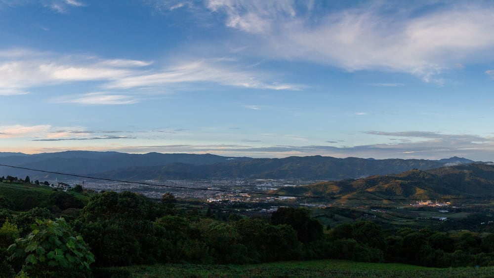 Sunrise from cartago. Panoramic View