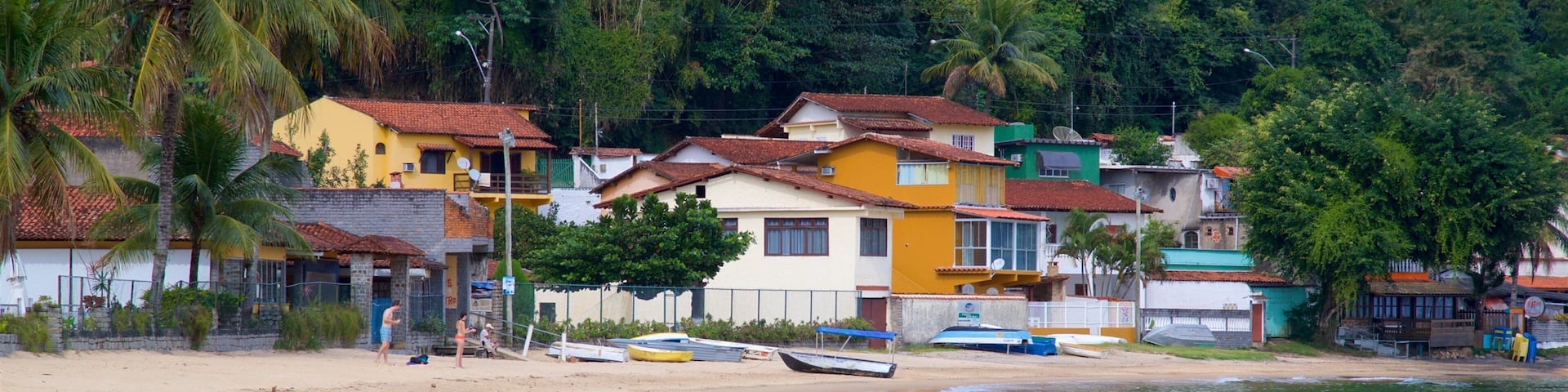 Plage de Biscaia qui includes plage de sable, ville cĂŽtiĂšre et vues littorales