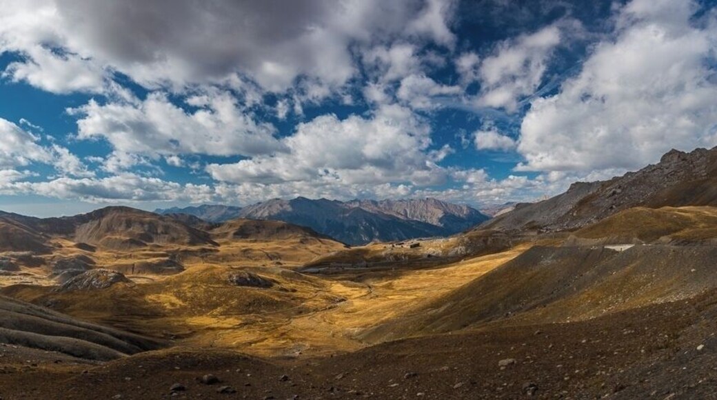 Col de la Bonette looking down on the old military fort of Restefond