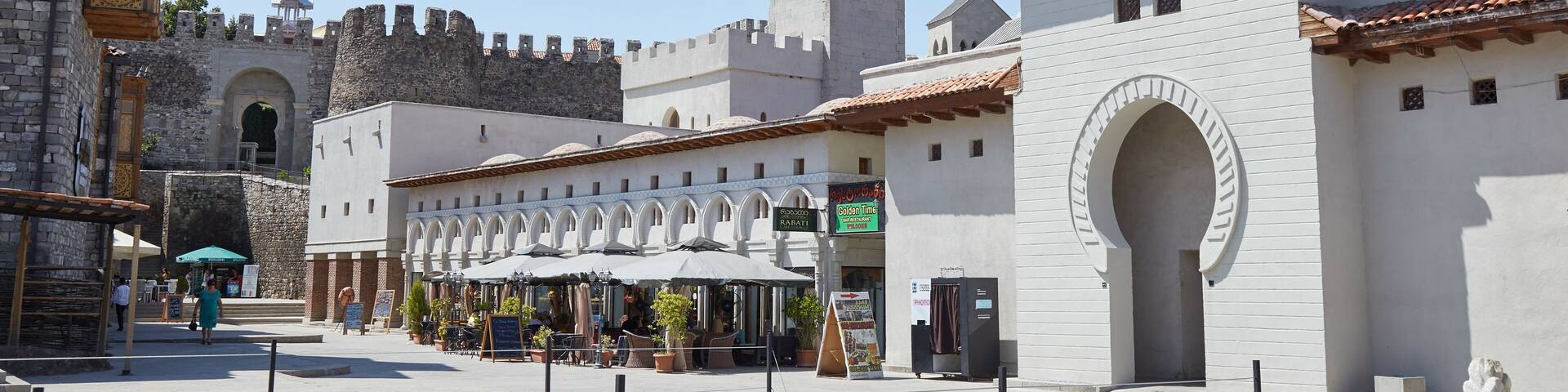 Rabati Castle, a medieval castle complex in Akhaltsikhe, Georgia, was largely reconstructed in modern times