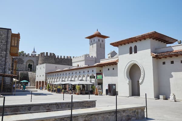 Rabati Castle, a medieval castle complex in Akhaltsikhe, Georgia, was largely reconstructed in modern times