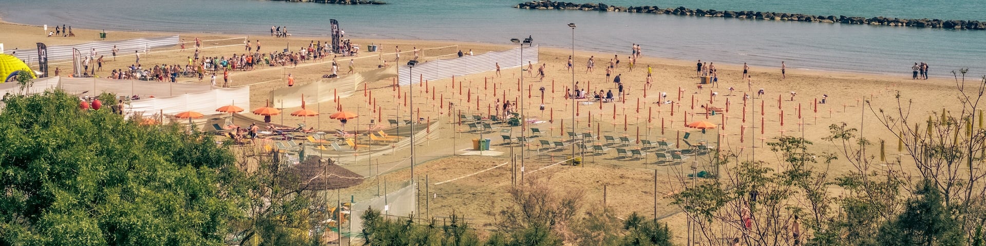 Adriatic beach in springtime. Lido di Savio, Ravenna province, Emilia-Romagna, Italy.
