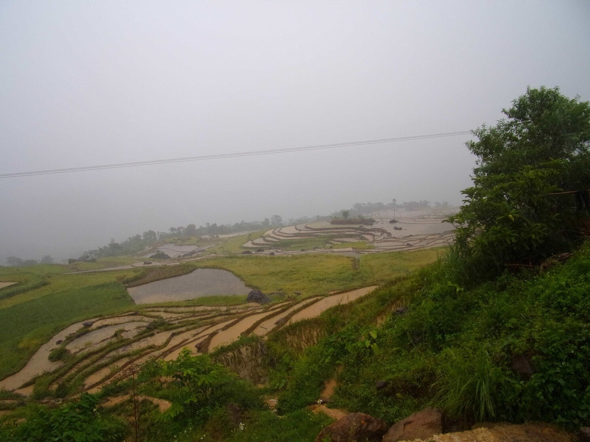 Monsoon rice fields on the Ho Chi Minh highway through Hoa Binh
