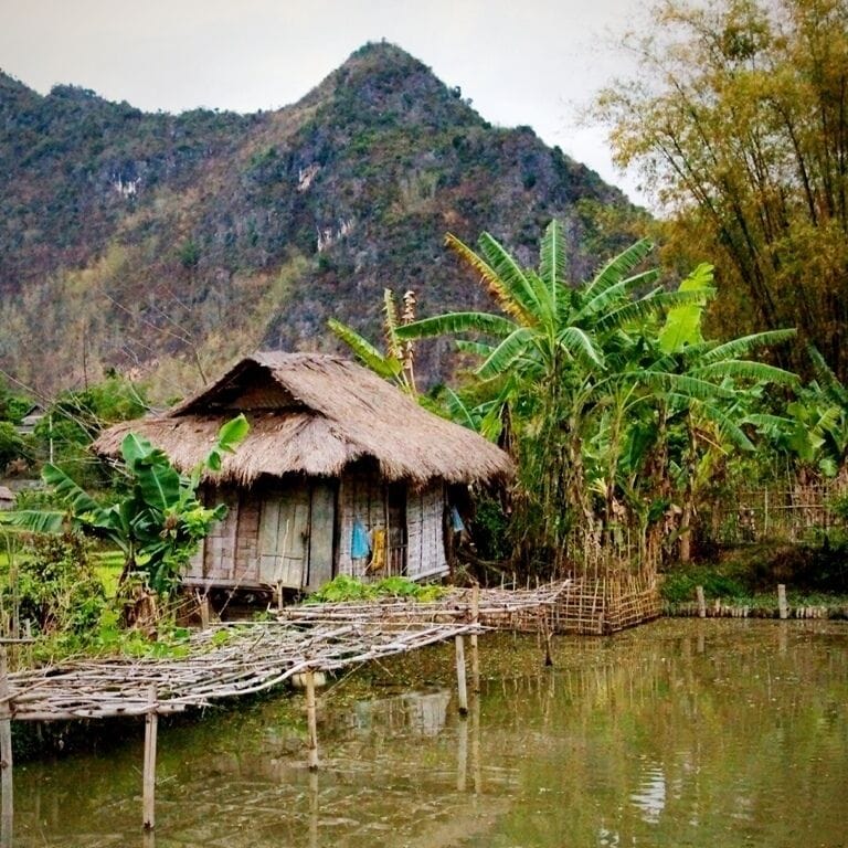 Typical rice paddy shack, a common sight when wandering the embankments. Be careful though - don't fall into a rice field and muddy yourself.