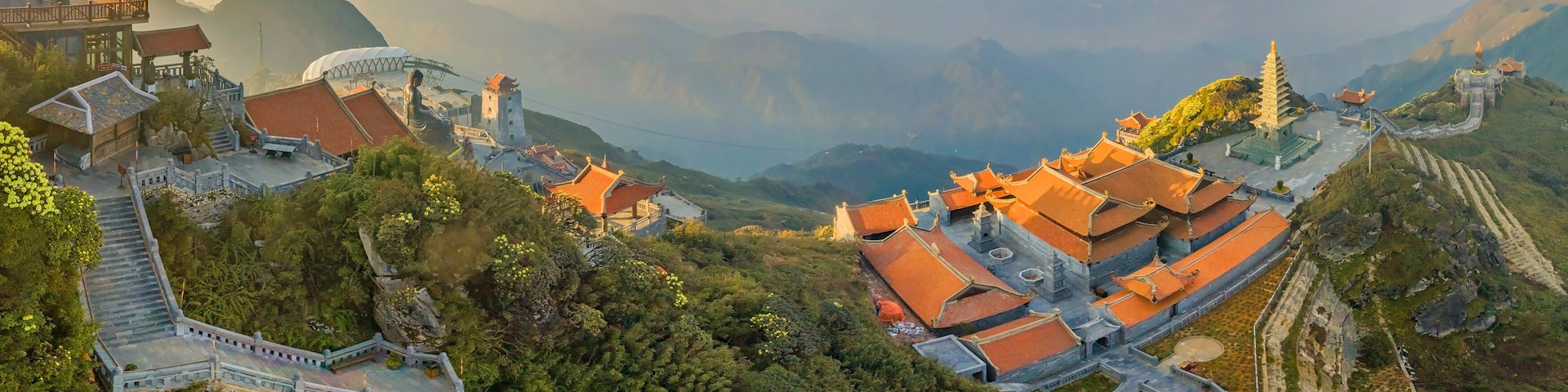 The Kim Son Bao Thang Pagoda at the top of Fansipan mountain 3143m is the highest in Vietnam. Sapa, Lao Cai