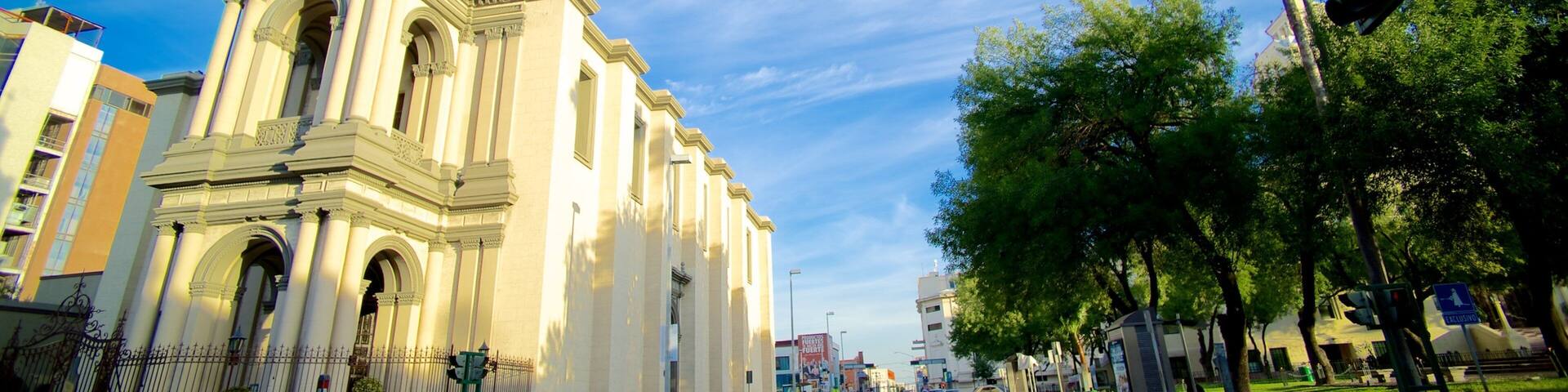 Iglesia Sagrado Corazon de Jesus showing street scenes and a church or cathedral