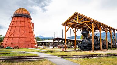 Milwaukee Depot with a Vintage Train in Drummond, Montana