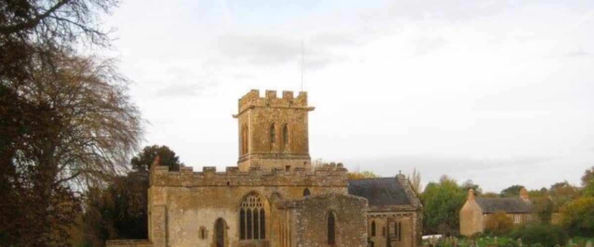 Church of St Mary the Virgin - Stoke sub Hamdon The church is basically Norman with many additions added throughout the ages. However there is an exterior carving over a window on the north side of the nave of a dragon slayer which is thought to be earlier - possibly Saxon.