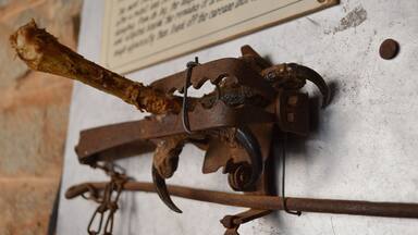 Something you will only see in the Outback of Australia and proudly displayed in a museum. A police museum at that. ...
Yes it is part of an EMUS's foot/claw.
Silverton is home to some of Australia's best Artists with galleries scattered in the town.
It is a great unique day trip. Abundant with Australian fauna who thrive in these conditions.