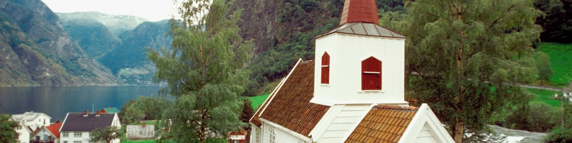 High angle view of a building, Undredal Stave Church, Norway