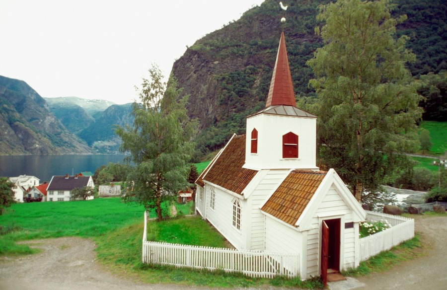 High angle view of a building, Undredal Stave Church, Norway