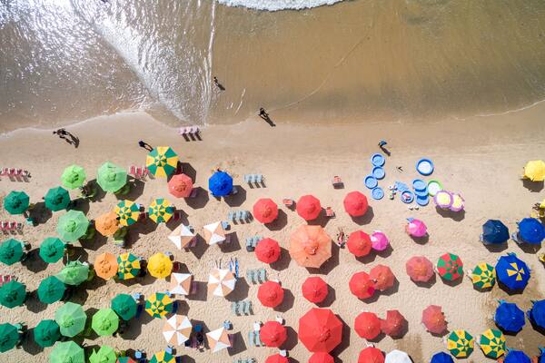 Top View of Umbrellas in a Beach; Shutterstock ID 405036466