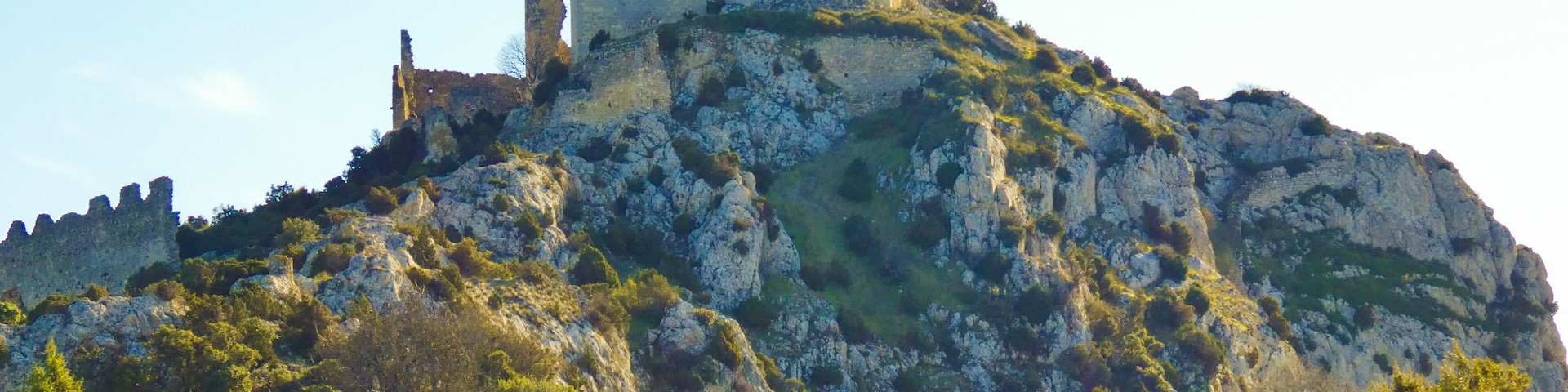 Ruins of the castle of Roquemartine also called castle of Queen Jeanne near Eyguieres in the Alpilles in Provence in France