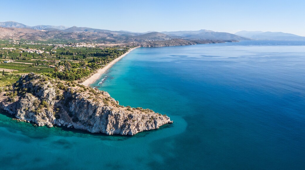 The beaches Kastraki, Assini, Drepani, Plaka at Argolida in Peloponnese, Greece