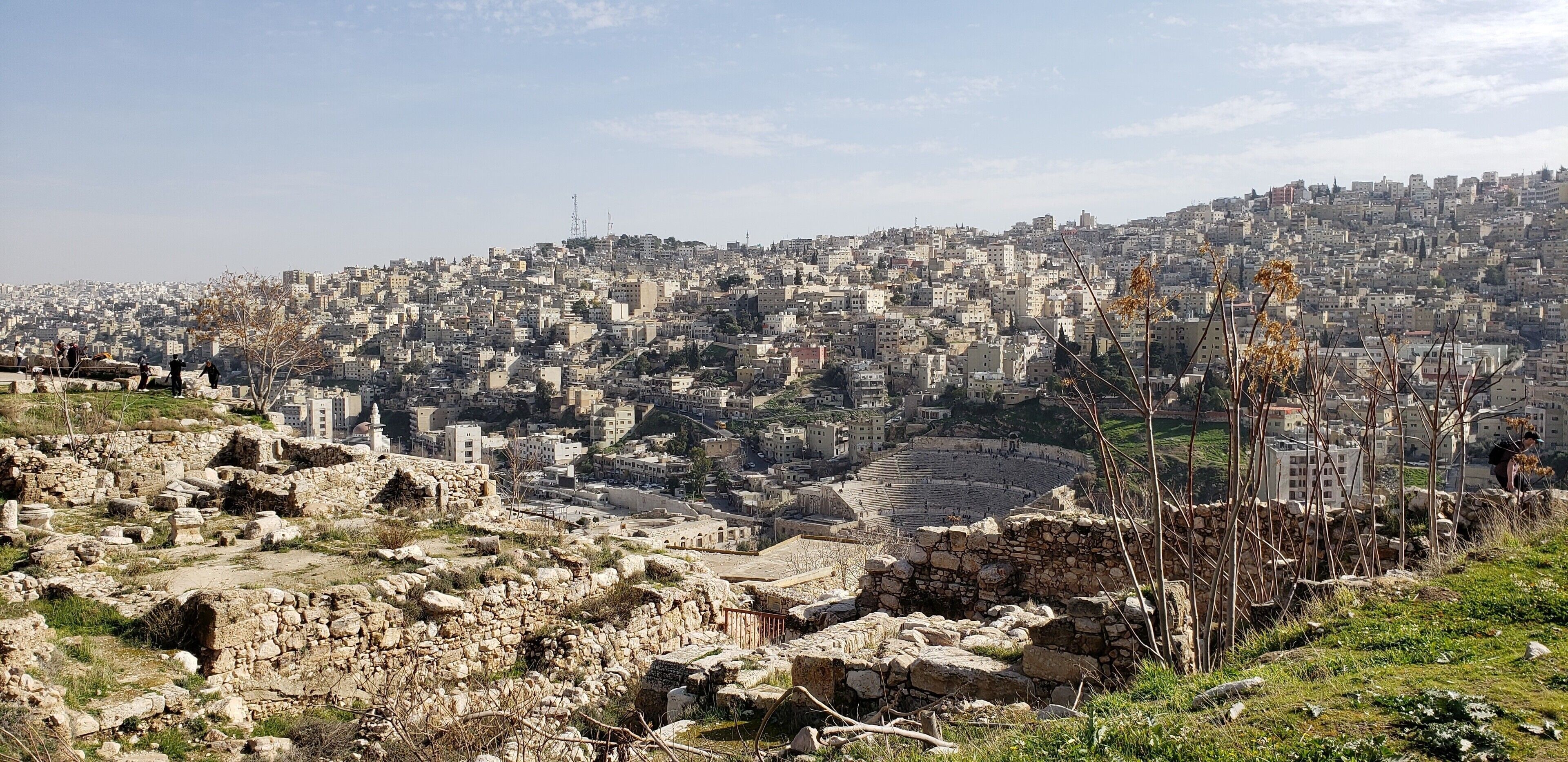The ancient ruins are very cool just by themselves. But the view of the seemingly endless city, Amman, stole the show. In this picture taken from the Citadel, you can see the Roman Theater below a building-covered hillside. #lifeatexpedia