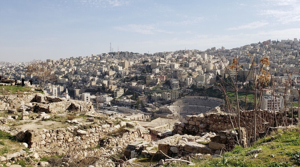 The ancient ruins are very cool just by themselves. But the view of the seemingly endless city, Amman, stole the show. In this picture taken from the Citadel, you can see the Roman Theater below a building-covered hillside. #lifeatexpedia
