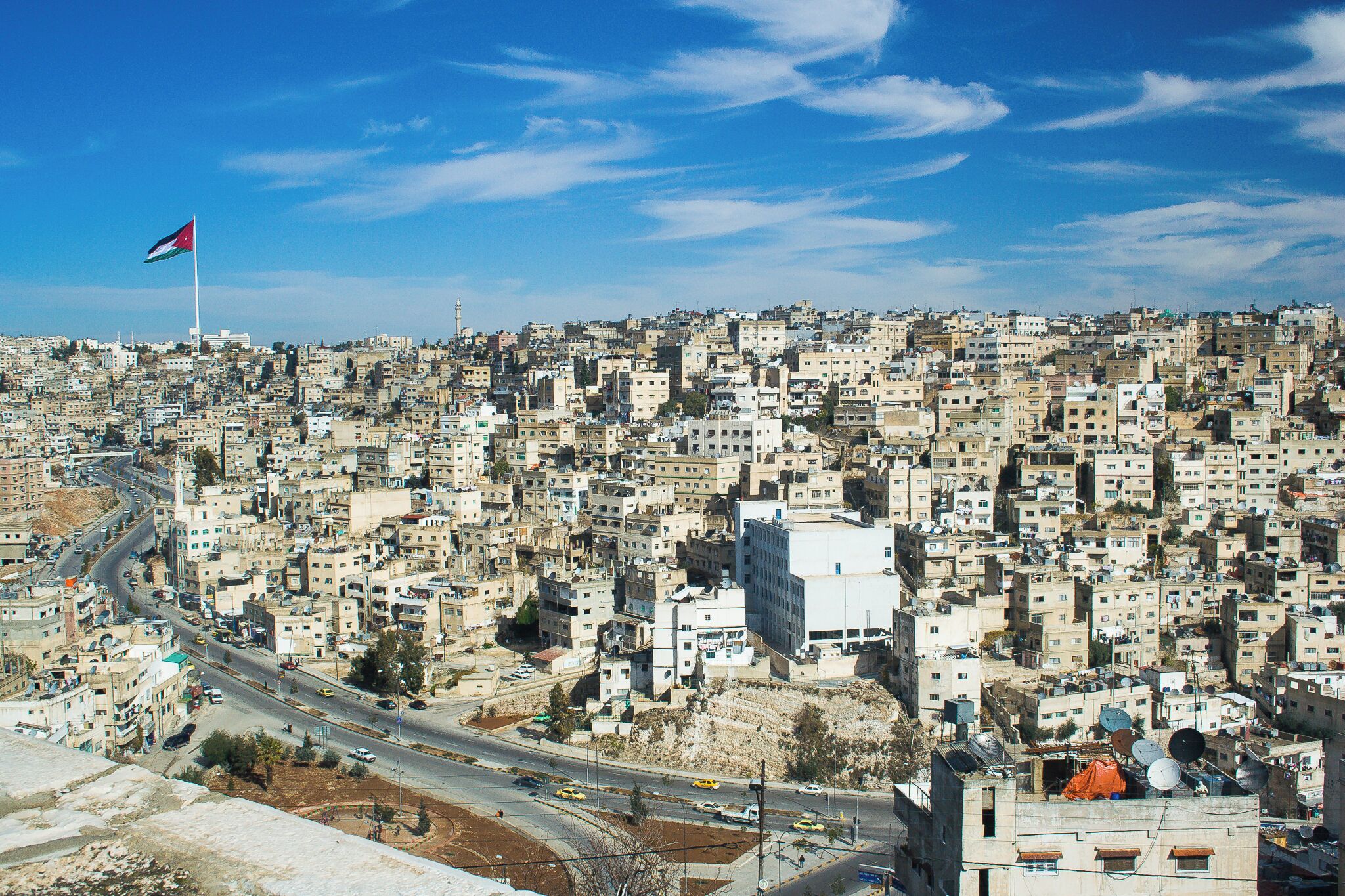 The Raghadan Flagpole was once the largest free-standing flagpole in the world. Built in 2003 and standing 126.8 meters (416 feet) tall and flying a flag that is 60 x 30 meters (200 x 100 feet), the flagpole can be seen from as far away as 20 km (12 mi). As of 2015, the Raghadan flagpole is the 7th-tallest free-standing flagpole in the world.

#UrbanJungle