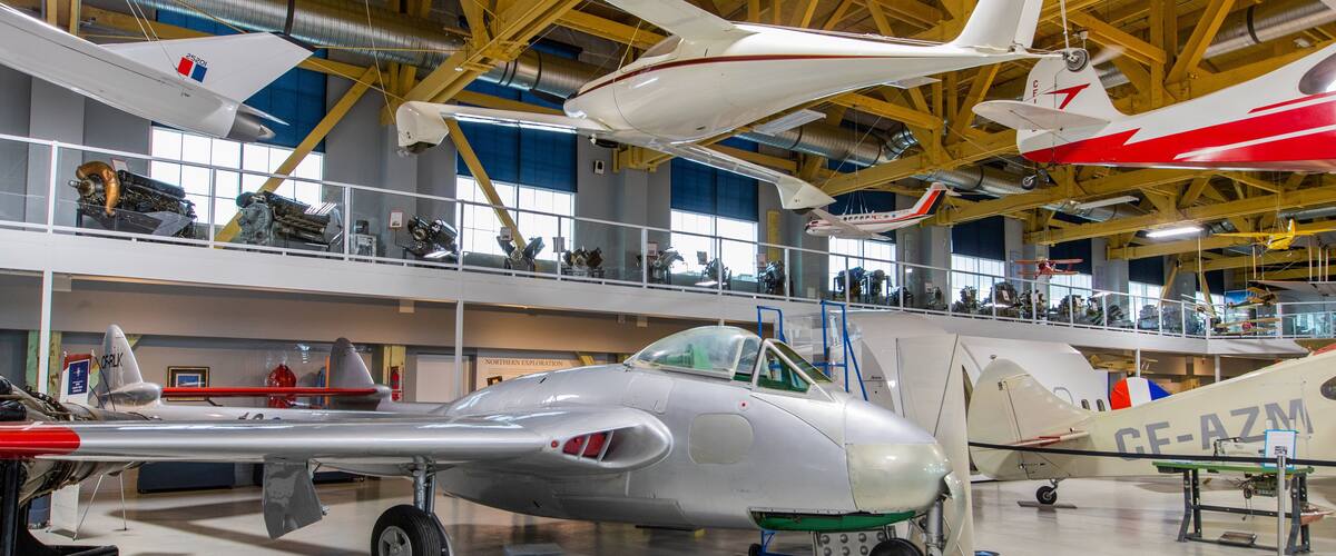 Aero Space Museum of Calgary showing interior views
