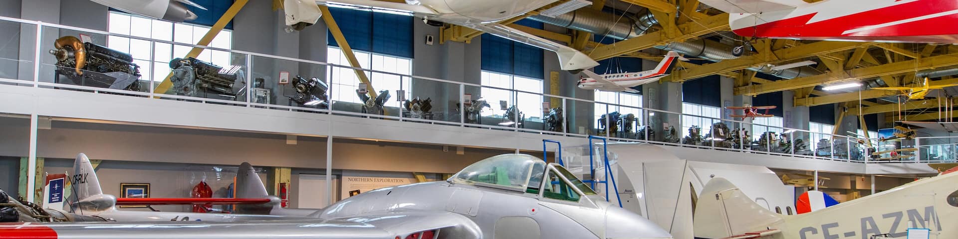 Aero Space Museum of Calgary showing interior views