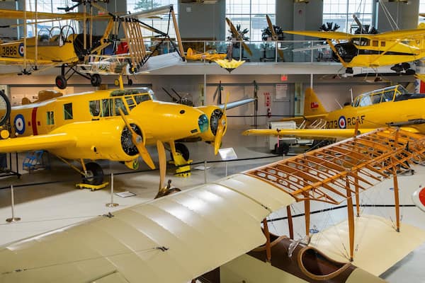 Aero Space Museum of Calgary showing interior views