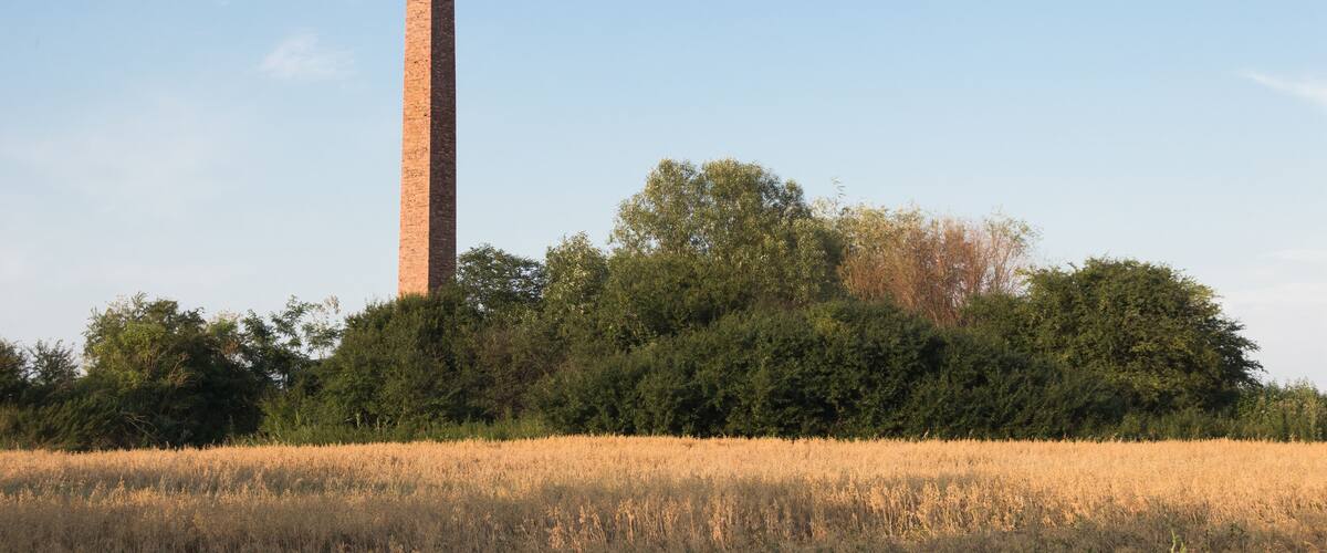 The chimney of the former brickyard among the brush