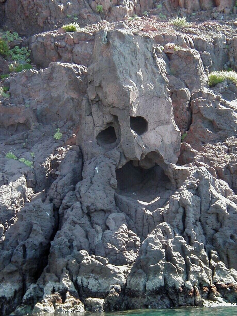 While kayaking in the waters off Isla Espiritu Santo, we passed this rock formation. What does it look like to you?