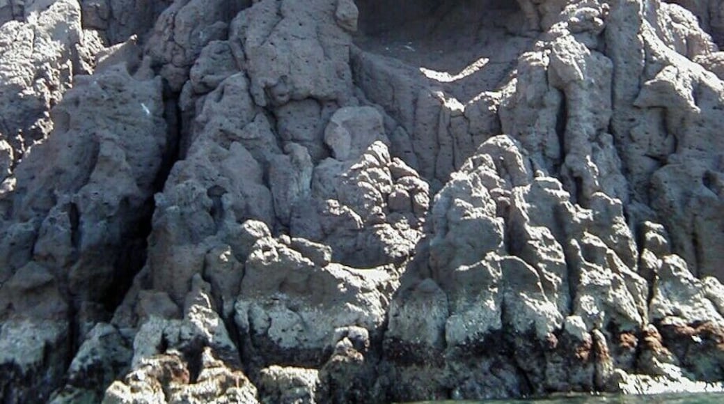 While kayaking in the waters off Isla Espiritu Santo, we passed this rock formation. What does it look like to you?