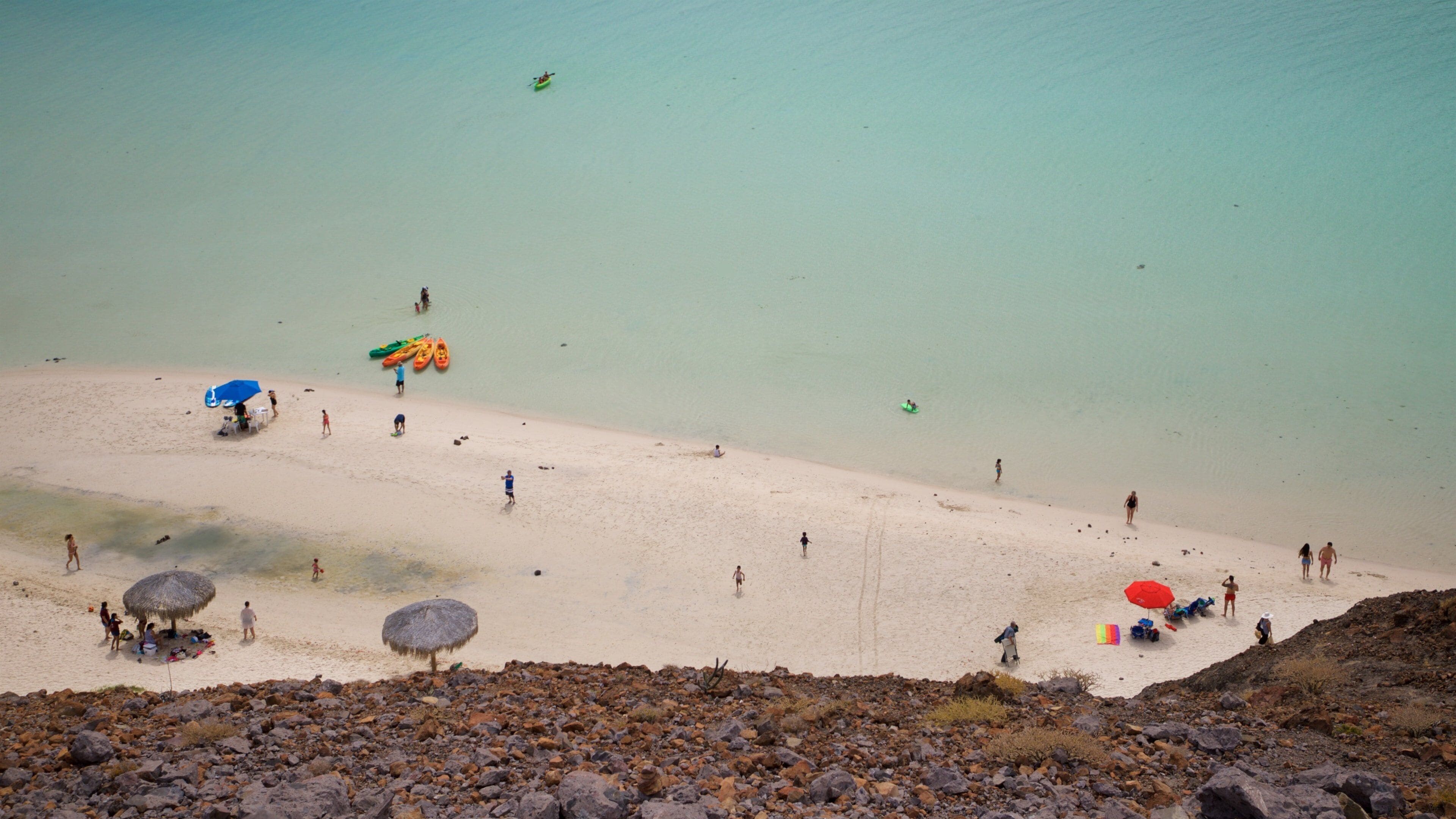 Balandra Beach which includes general coastal views and a sandy beach