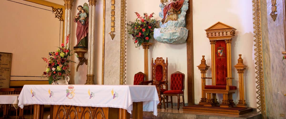 Nuestra Senora del Pilar Cathedral featuring religious aspects, a church or cathedral and interior views