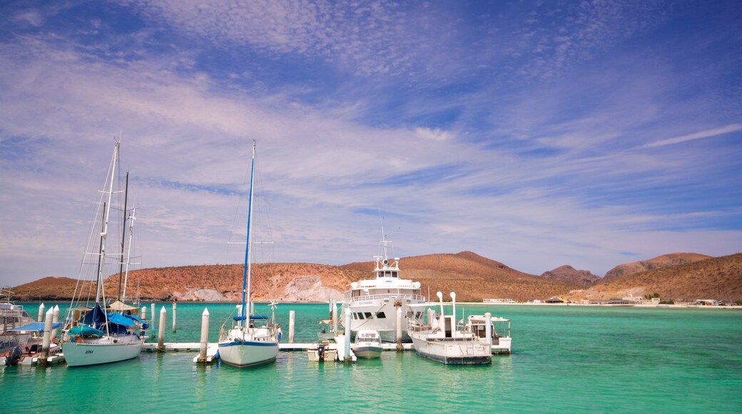 Pichilingue Beach showing a bay or harbor