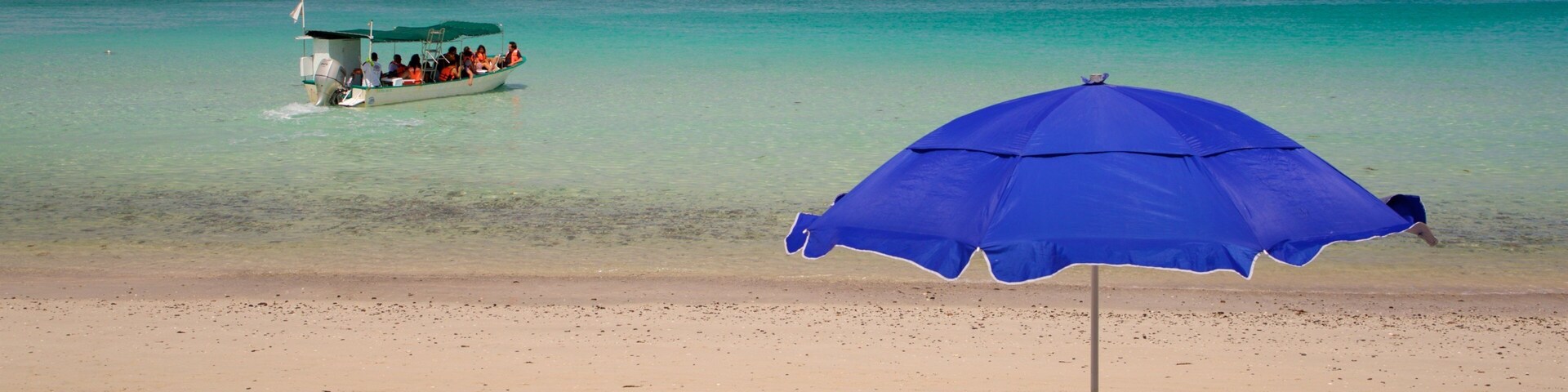El Tecolote Beach showing general coastal views, boating and a beach
