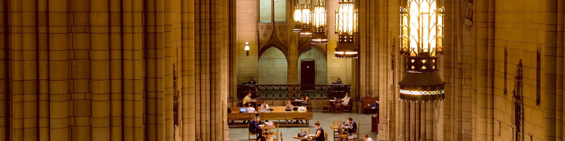 Cathedral of Learning featuring interior views, heritage elements and a church or cathedral