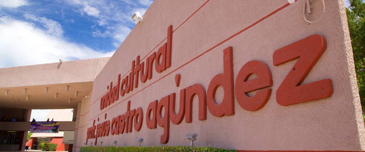 La Paz Theater which includes signage