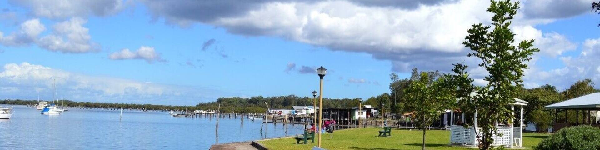 #TroverDetour
Camping trip 2012 - we were heading north and were in need of a break. Decided to take the next rest sign exit. Never had heard of Karuah before. The road deserted with only farmland on either side and a scattering of houses. Seemed like forever off the motorway. All of a sudden, we see the township. What a find! Situated on the Karuah river - this little township is famous for its oysters and its timber, celebrating it with a festival each October. There is an info centre and attached to it is a recycled shop called 'The Boat Shed' filled with many treasures which my hubby and I remember from our childhood. There is also the best fish and chip shop we have been to in NSW. Fresh fish off the trawlers from the mornings fishing trip. The owners are not the happiest people but that what makes this even more special as the food is unbelievable. There is a scattering of other town shops with a church who opens its op shop doors on Fridays and Saturdays and is run by the volunteers. Down by the river is a playground for the kids to have a run about. Its quiet. Its not caught up in the tourist trade. A small town with its own identity. We make this detour every year now. I recommend anyone to check out this quaint little town.