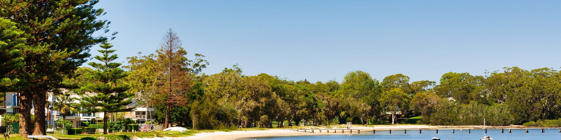 Sunset Beach on the shores of the peaceful Karuah River - Soldiers Point, NSW, Australia