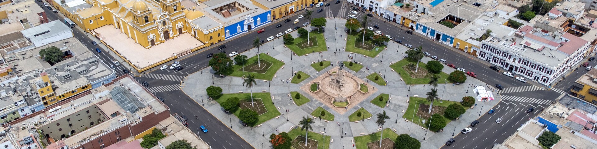 Plaza de Armas in the Historic Center of the city of Trujillo, Peru