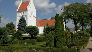 A typical village church in Haarby Fyn Denmark