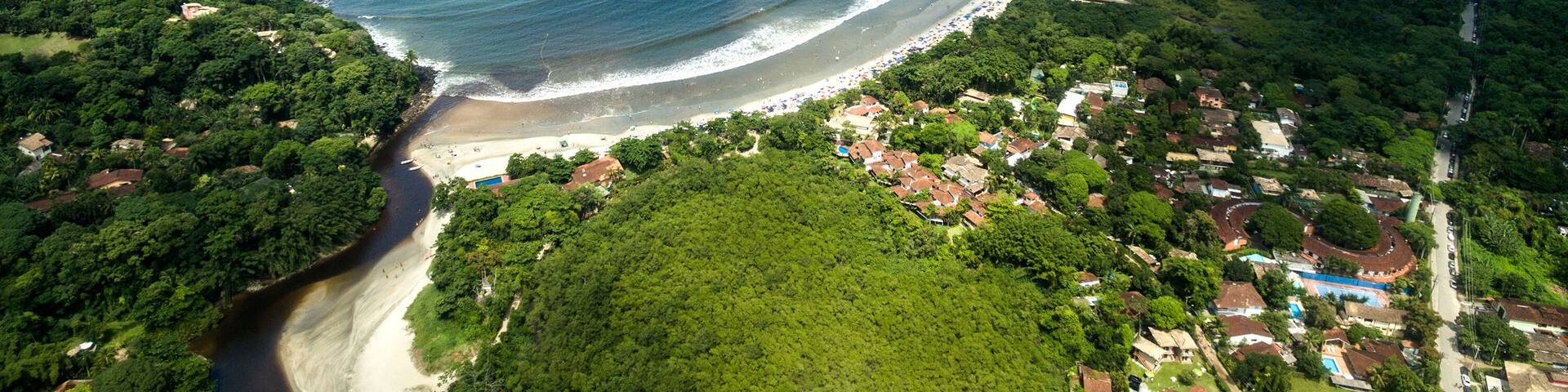 Aerial View of Barra do Sahy, Sao Sebastiao, Sao Paulo, Brazil