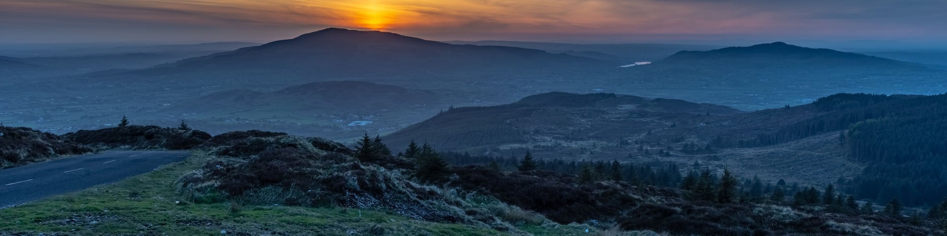 Areal view from Black Mountain, Clermont Carn, Co Louth, Ireland.