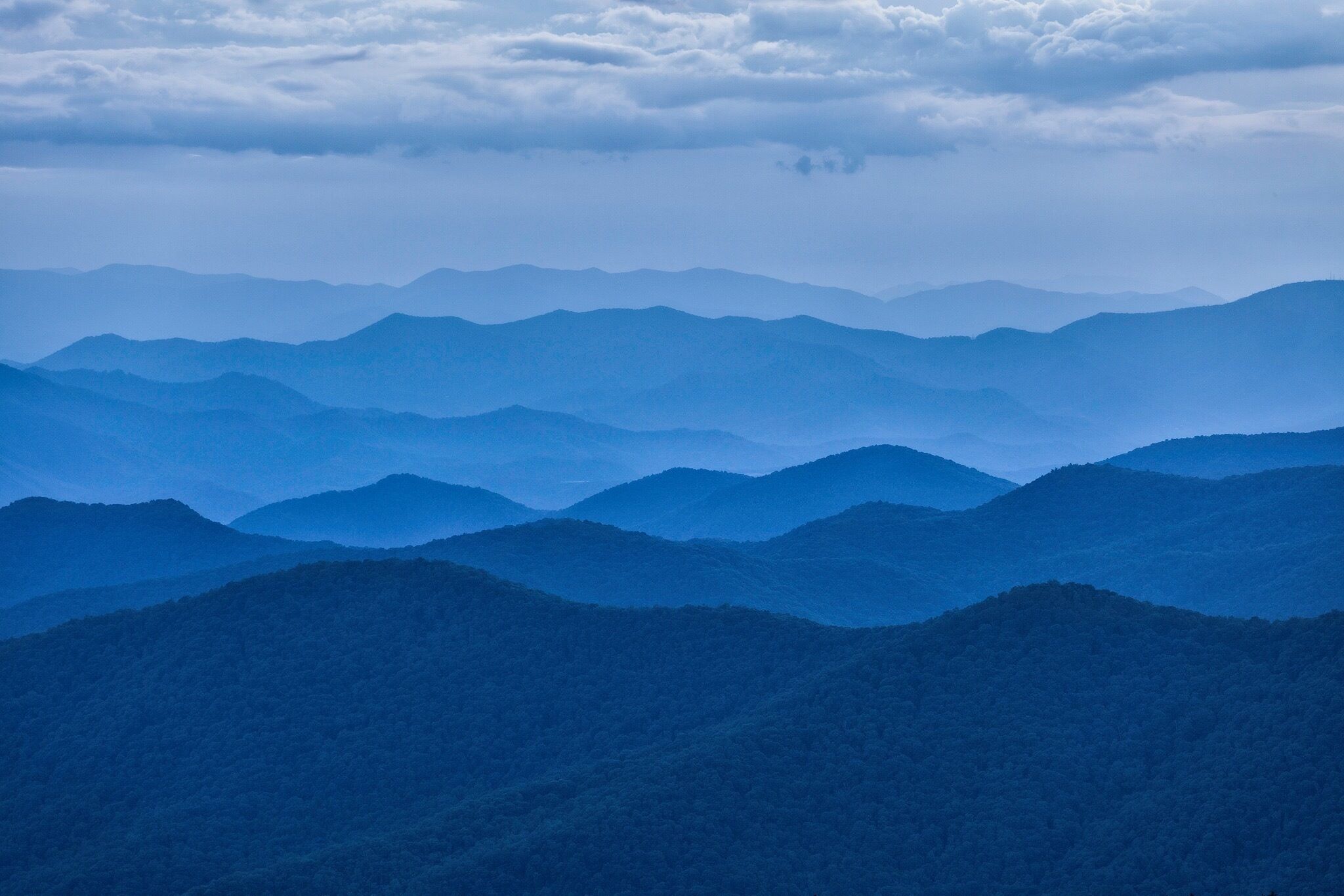 The beautiful Blue Ridge Mountains in Western North Carolina.