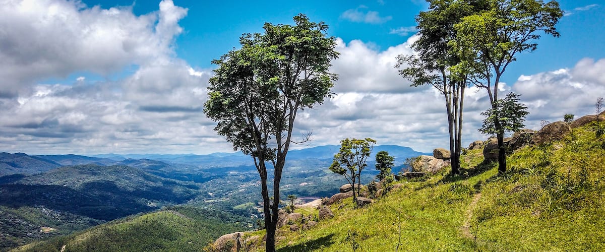 "Pico Do Olho D'agua" attraction is a plateau above a wooded valley. Mairiporã city in São Paulo state, Brazil