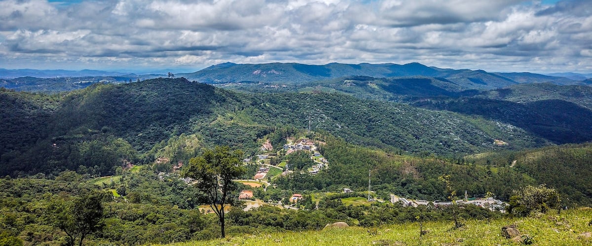 "Pico Do Olho D'agua" attraction is a plateau above a wooded valley. Mairiporã city in São Paulo state, Brazil