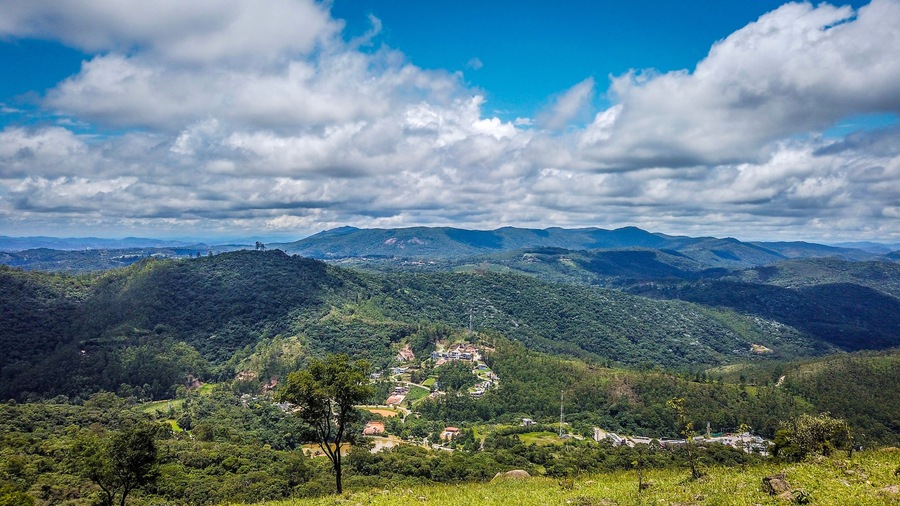 "Pico Do Olho D'agua" attraction is a plateau above a wooded valley. Mairiporã city in São Paulo state, Brazil