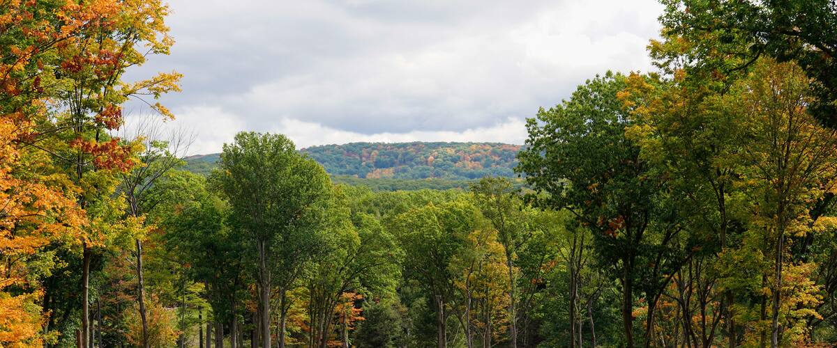 Beautiful scenic view of the landscape in Western Pennsylvania. October, fall foliage.