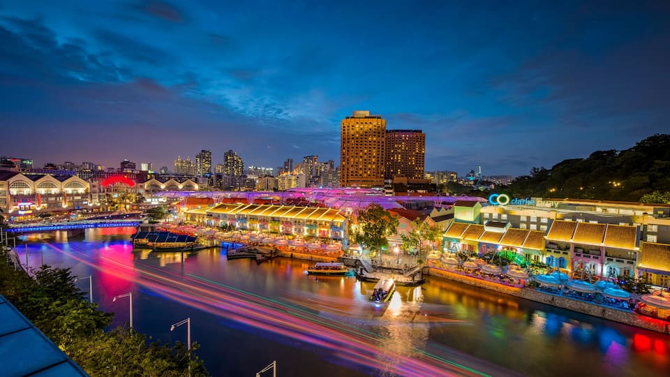 Clarke Quay at Singapore night : 31 JAN 2015