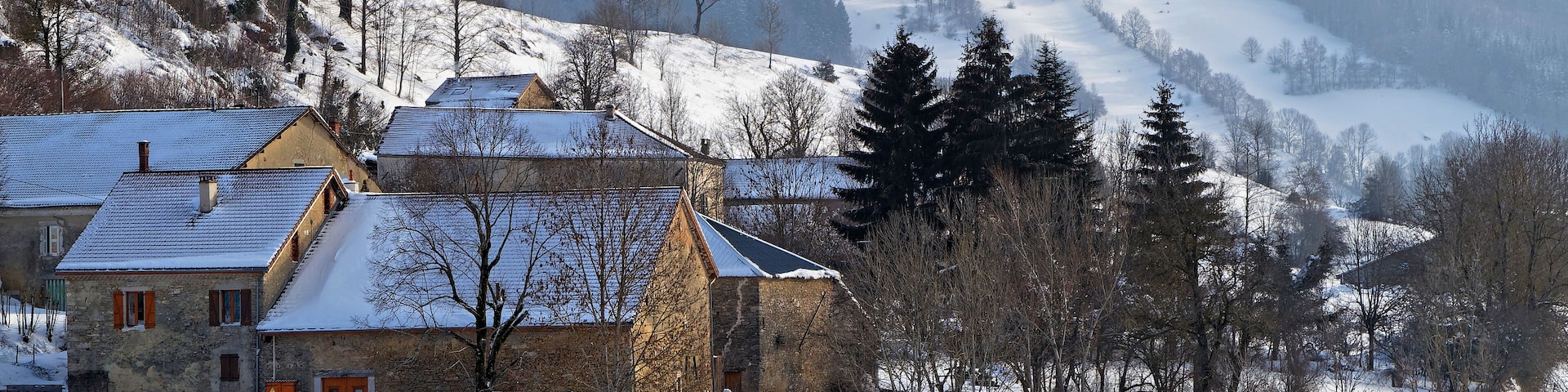 Winter landscape on the plateau of Vercors in french Alps