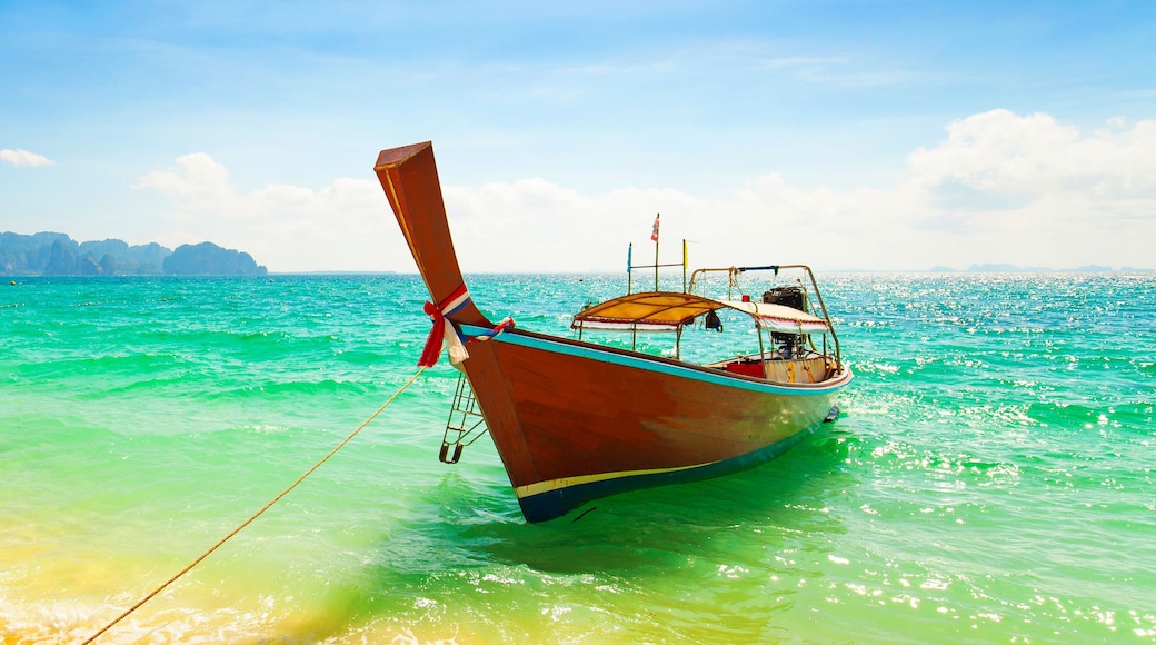 Amazing landscape with long tail boat in Thailand