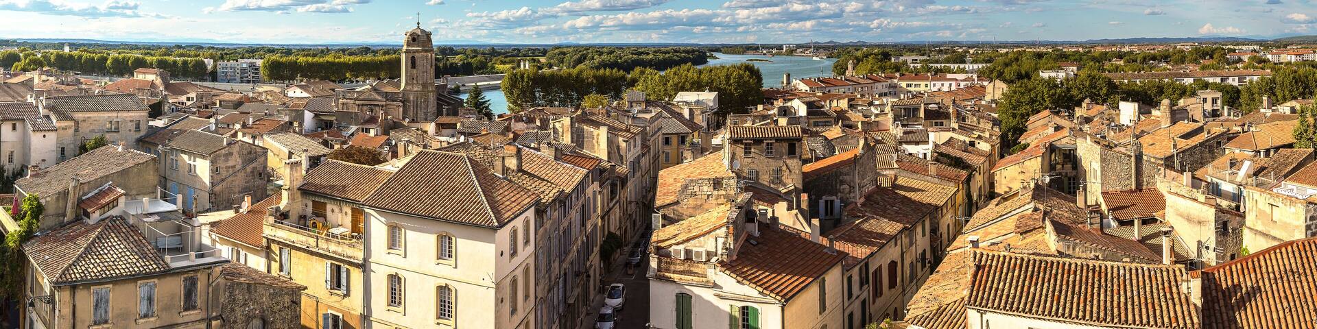 Aerial view of Arles, France